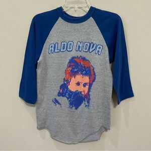 Vintage Aldo Nova Jersey Style Concert T-Shirt Sz Med 3/4 Sleeve Made In USA